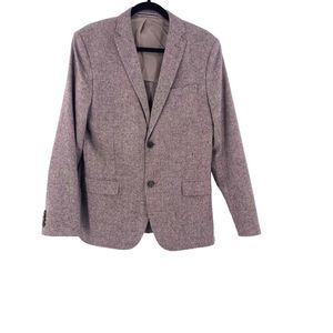 J Lindeberg Mens Hopper Soft Patch Slim Fit Tweed Blazer Jacket Brown Size 46R